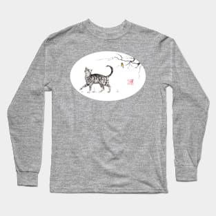 Play it cool sumi-e painting Long Sleeve T-Shirt